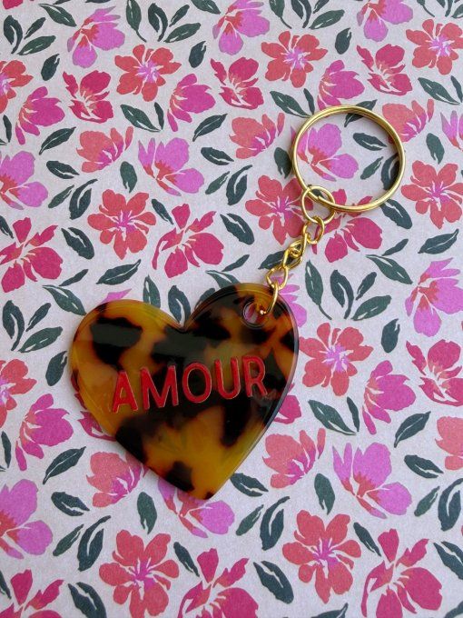 Porte clé Amour léopard