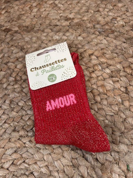 Chaussettes paillette Amour