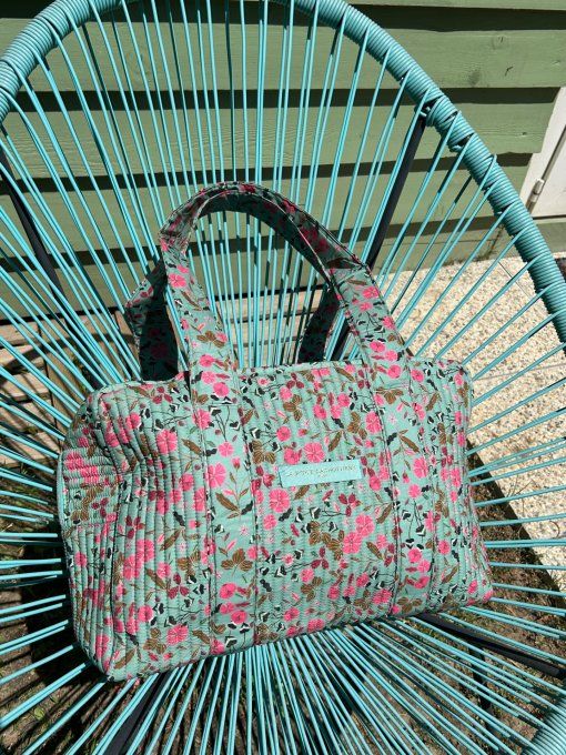 Sac week-end turquoise rose 
