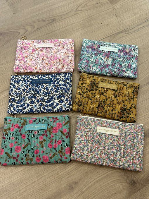 Pochette A5 coton matelassé