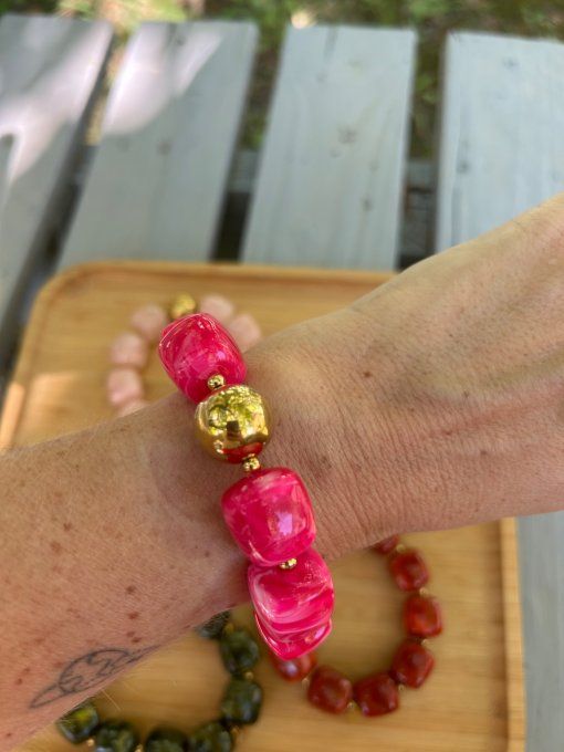 Bracelet Queens rose fuschia