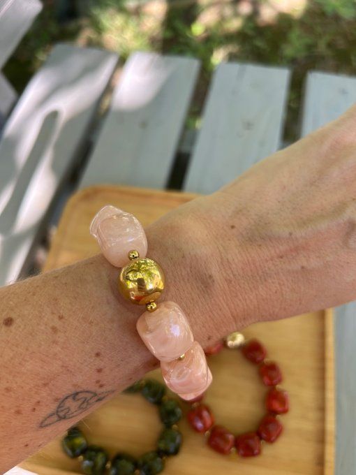 Bracelet Queens rose pâle