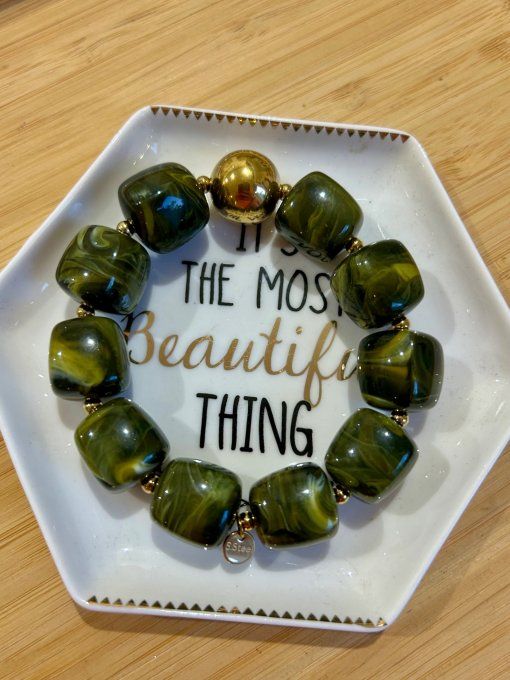 Bracelet Queens vert fonçé