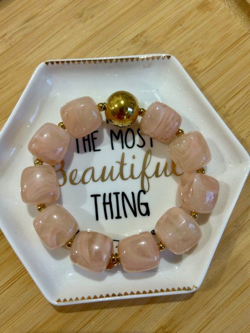 Bracelet Queens rose pâle