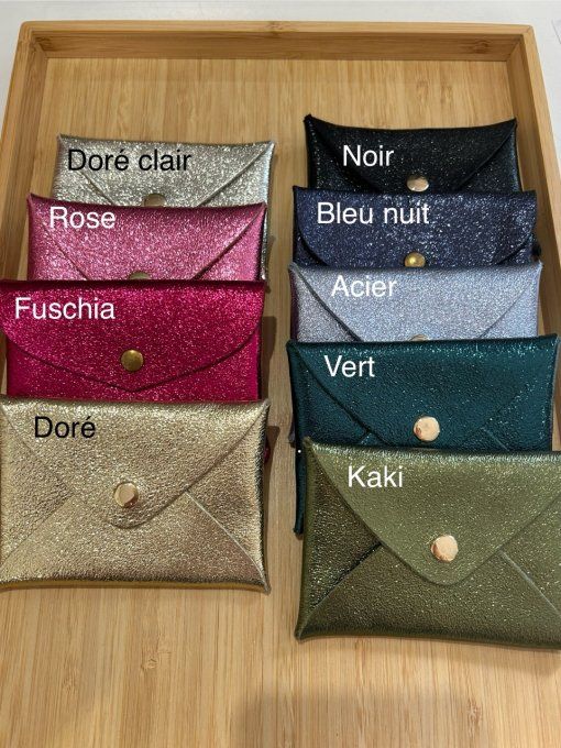 Porte cartes Glitter cuir 