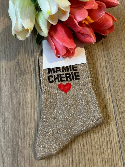 Chaussettes paillette Mamie Chérie Beige 