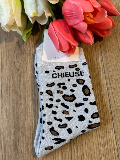 Chaussettes paillette léopard Chieuse
