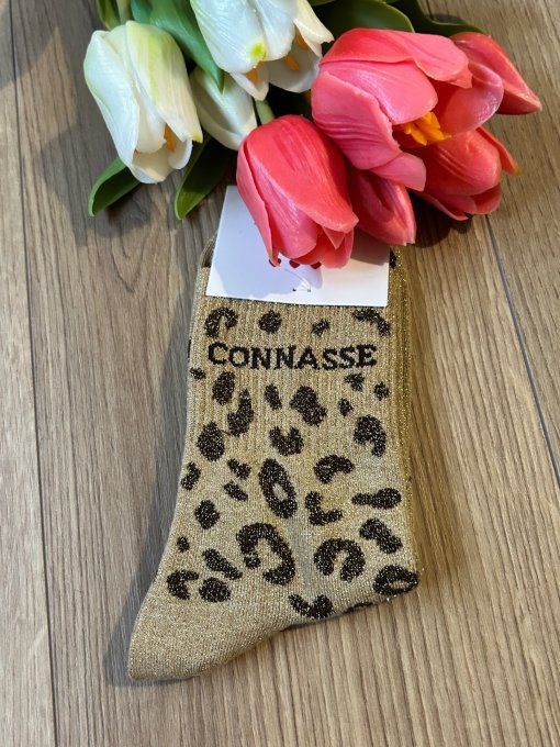 Chaussettes paillette léopard Connasse