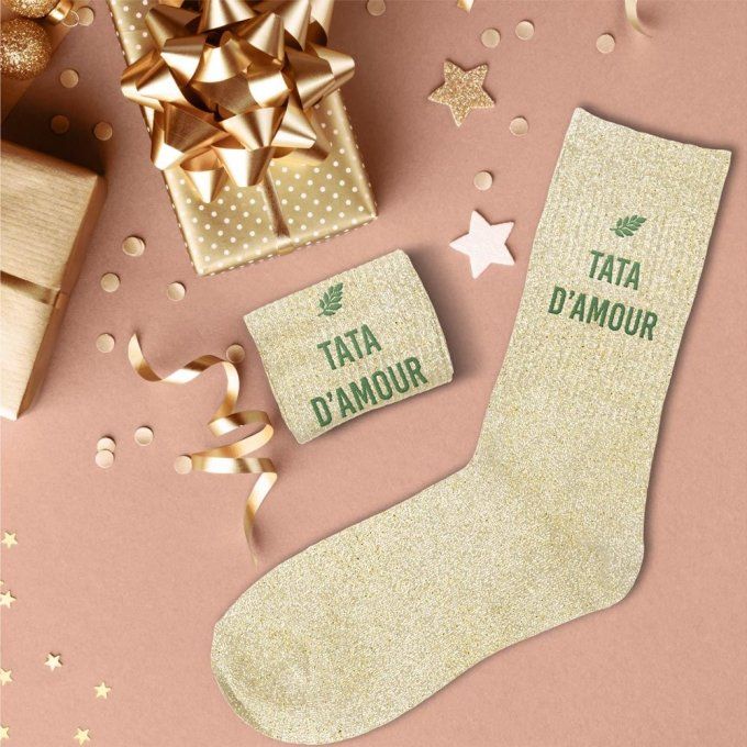 Chaussettes paillette tata d'amour