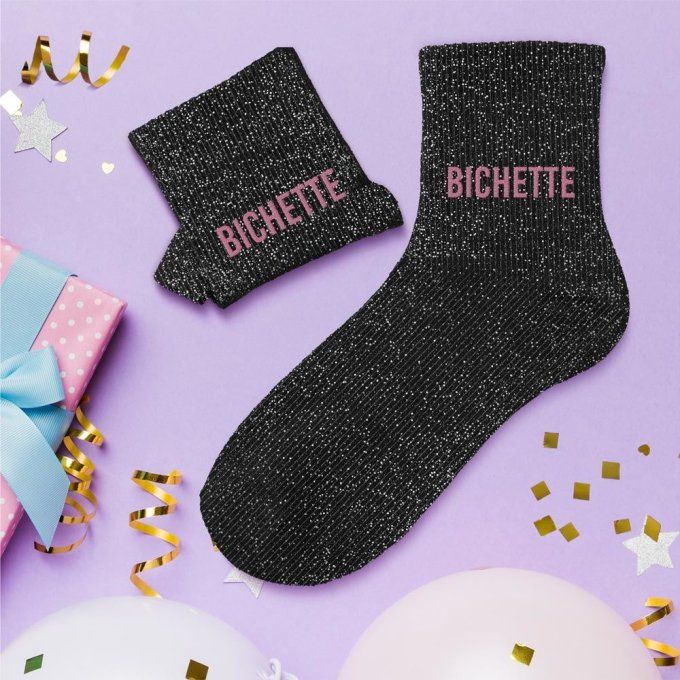 Chaussettes paillette Bichette noires