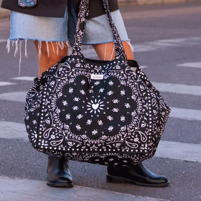 Cabas XXL - Bandana noir 