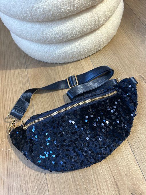 Sac banane Glitter bleu