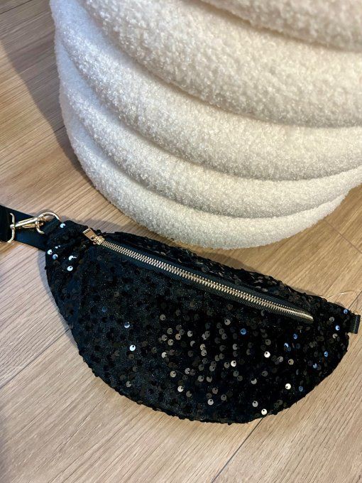 Sac banane Glitter noir