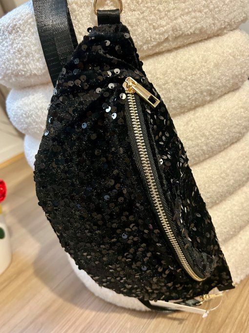 Sac banane Glitter noir