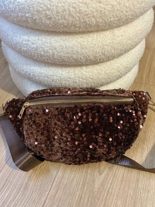 Sac banane Glitter marron