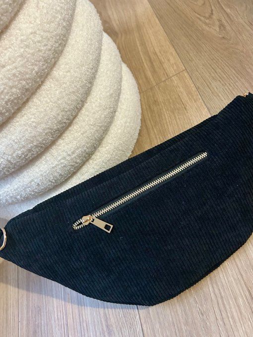 Sac banane velours HARLEM Noir