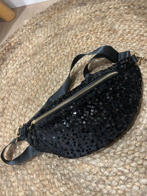 Sac banane Glitter noir