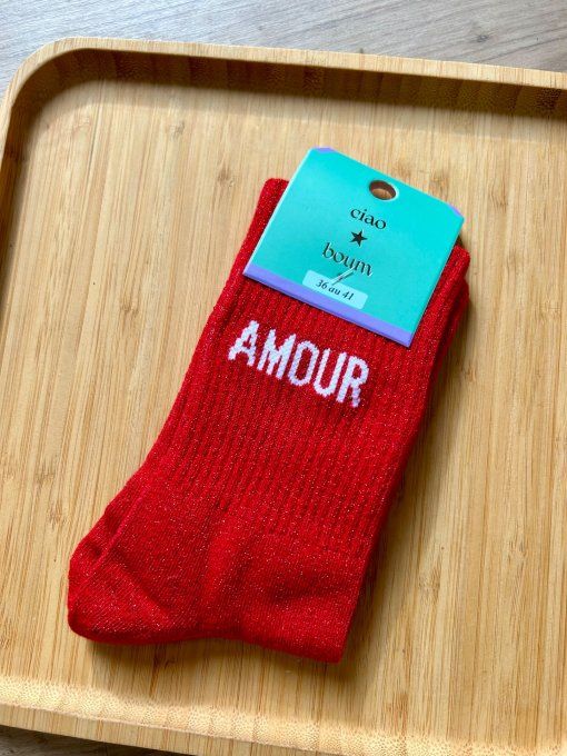 Chaussettes paillette Amour