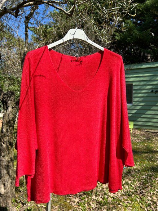Pull fin CALI rouge