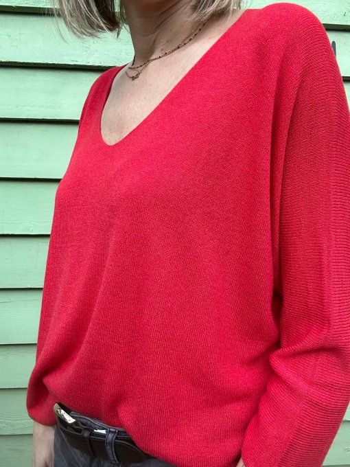 Pull fin CALI rouge