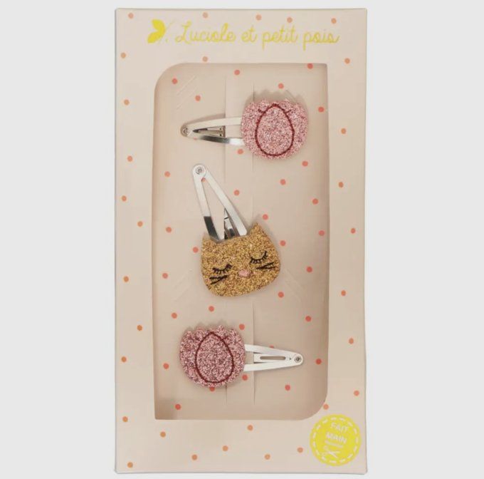 Coffret cadeau "Les trios" - Barrettes Tulipes & Chat