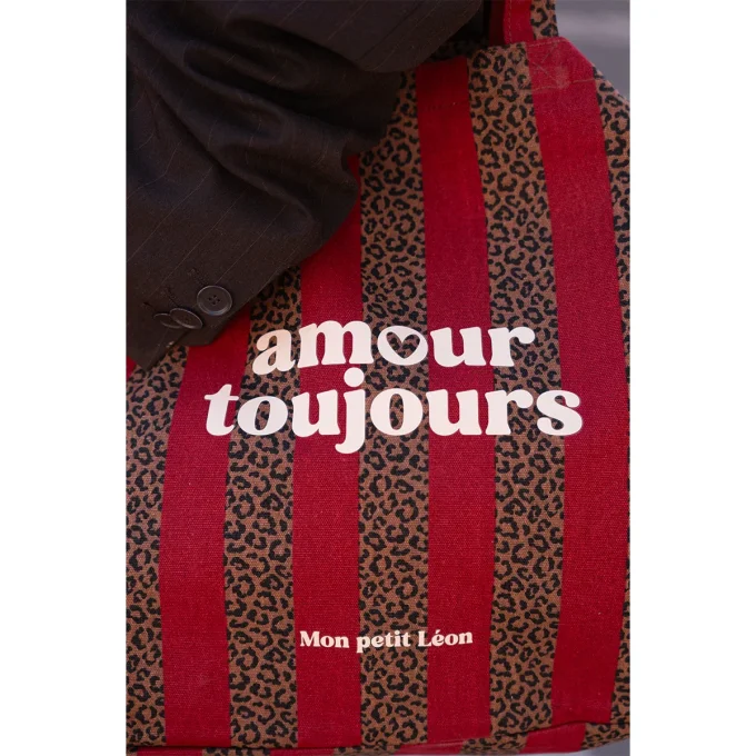 Cabas XXL - Léopard Cherry - Amour toujours 
