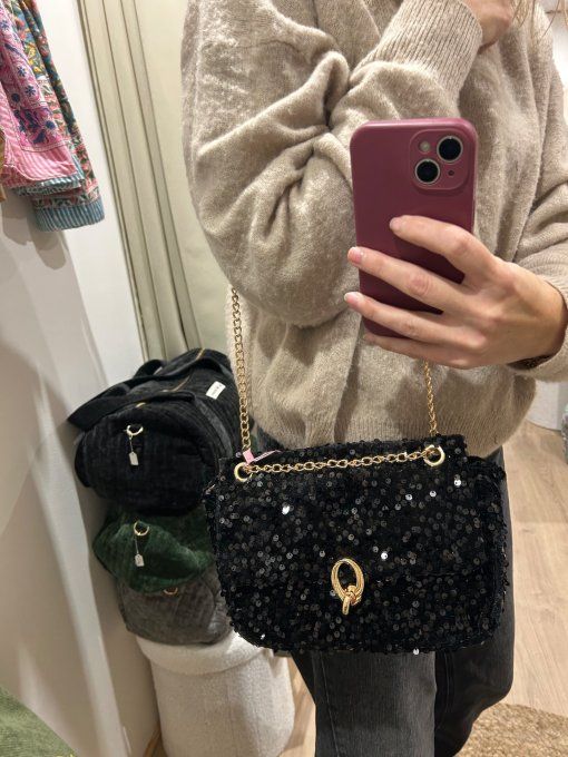 Sac noir sequins