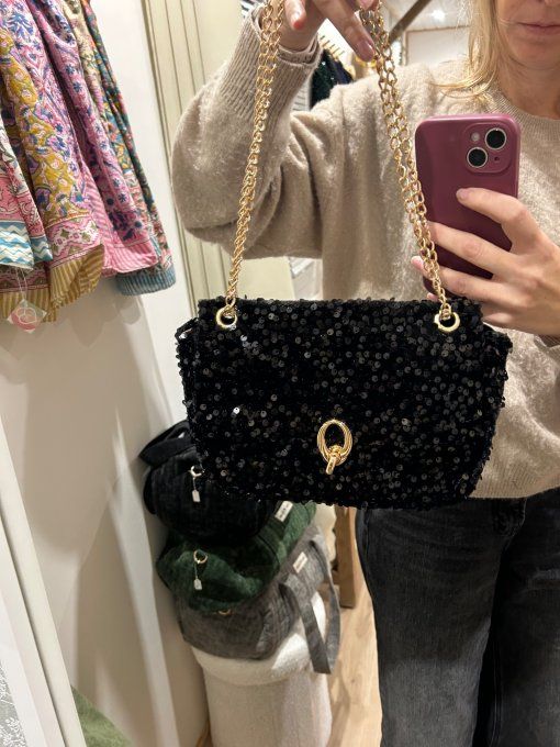 Sac noir sequins