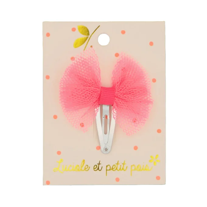 Barrette tutu rose fluo
