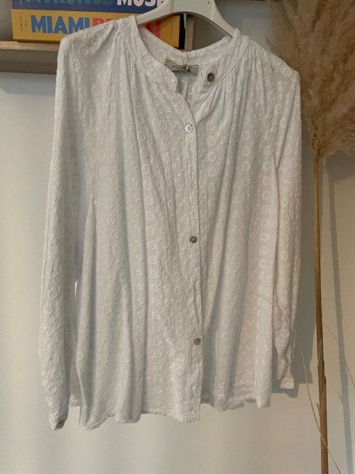 Chemise brodée blanche SKYROS