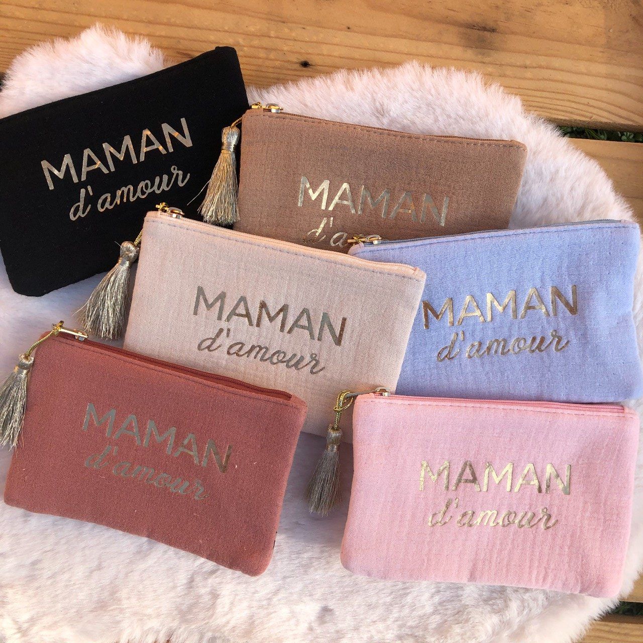 Pochette en gaze de coton Maman d'amour