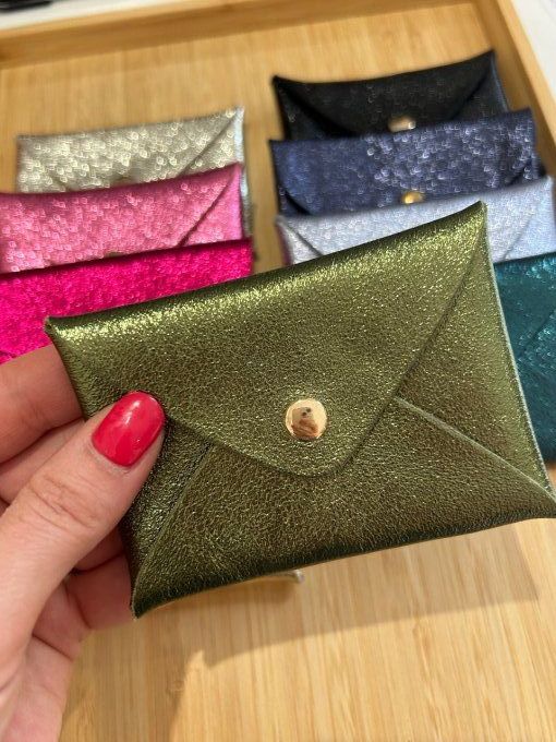 Porte cartes Glitter cuir 