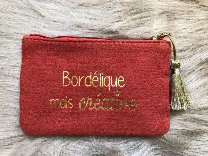 Pochette en gaze de coton "Bordélique mais créative"