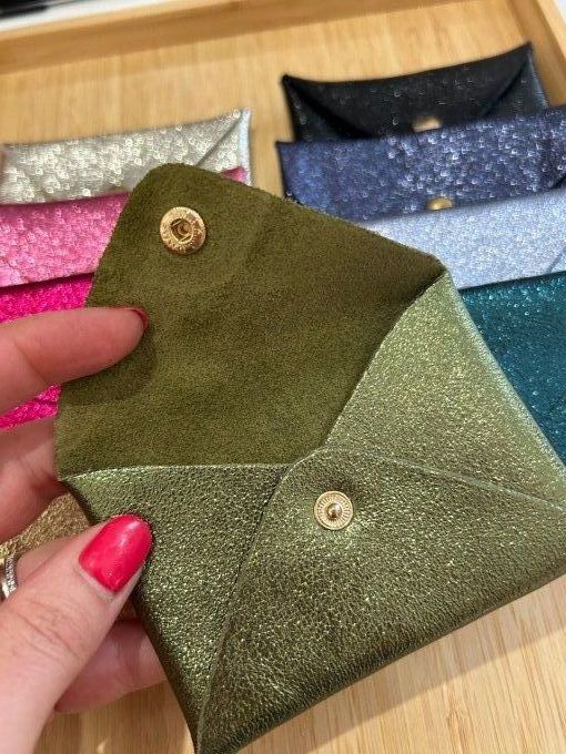 Porte cartes Glitter cuir 